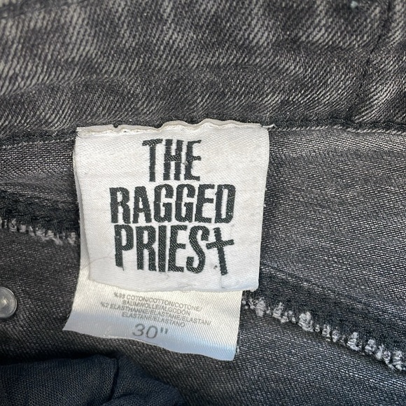 The Ragged Priest High Rise Straight Leg Jeans Antique Faded Black Sz 30 - Picture 11 of 14